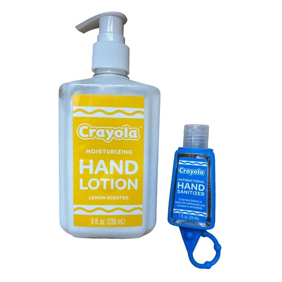 Crayola Hygiene Bundle of 3 Hand Lotion, Hand Sanitizer with Holder & 15 Packets - Picture 2 of 11